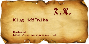 Klug Mónika névjegykártya